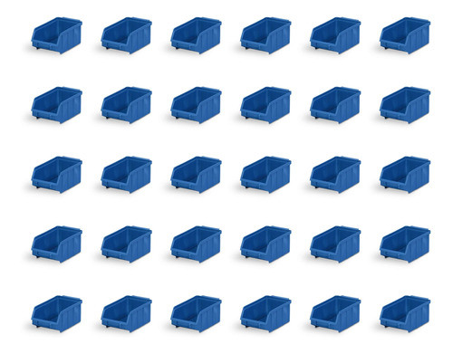 Kit C/30 Gaveteiro Organizador Caixa Bin Nº 3 S/trava Azul