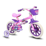 Bicicleta Infantil Aro 12 Nathor Menina Criança Selim Macio Cor Rosa/violeta