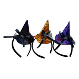 3 Cintillos Bruja Para Niñas Fiesta Halloween Disfraces