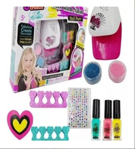 Set Kit Belleza Esmaltes Uñas Manicure Accesorios Juguete 