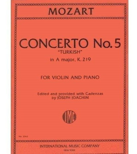 Mozart, W.a Violin And Piano - By Joseph Joachim