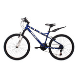 Bmx Veloci Shocker R24 M 1v Frenos V-brakes Color Azul/plateado Con Pie De Apoyo