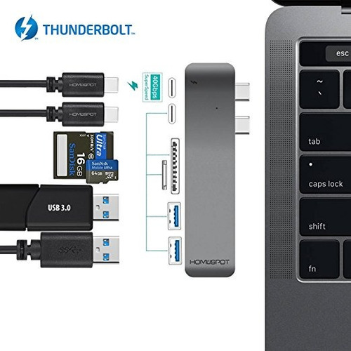 Rayo 3 Usb Docking C Hub Para Macbook Pro 2016 2017, Homespo