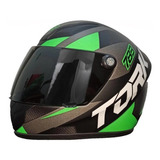 Mini Capacete Moto Pro Tork Edition Para Pet Cachorro Gato Cor Preto - Verde