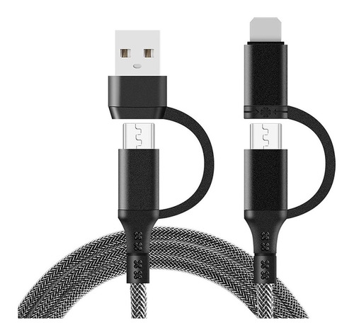 Cable Multifuncional 4 En 1 Multi Usb Lighting Tipo C