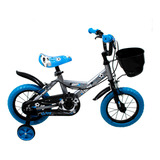 Bicicleta Paseo Infantil Urby 7124 Color Azul Con Ruedas De Entrenamiento  