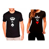Kit Camiseta Casal Rei Rainha 2 Pçs Unissex Mozão Dama Combo