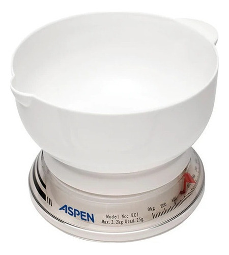 Balanza Gramera De Cocina Analógica Aspen Kci Pesa Hasta 2kg Blanca