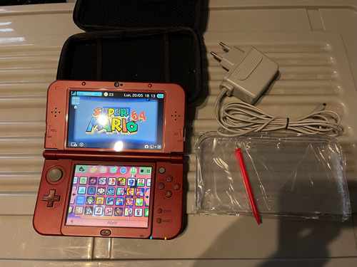 Nintendo New 3ds Xl Rojo + 128gb+ Estuche +cargador Original