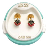 Aros Abridores Oro 18k Vaquita San Antonio 4mm Li-3011 C