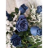 Rosas Azules Flores Naturales Ramo Docena