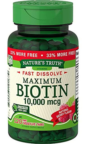 Biotin 10000mcg | 120 Comprimidos De Disolución Rápida | Máx