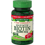 Biotin 10000mcg | 120 Comprimidos De Disolución Rápida | Máx