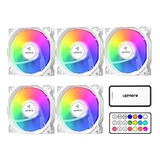 Ventilador Uphere C806-5 5 Pzs Led Rgb 120 Mm -blanco