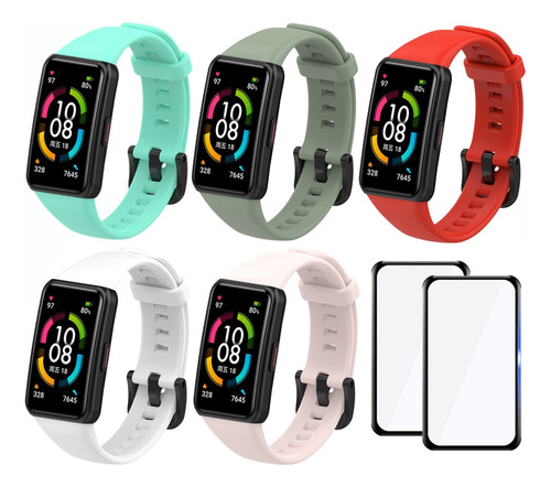 5 Correa Compatible Con Huawei Band 6 Honor Band 6 7 + Mica