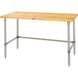 John Boos Tnb07 Maple Top Work Table With Stainless Steel Ba