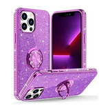 Funda Para iPhone 13 Pro-6.1 -anillo-brillo Diamante-violeta