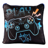 Capa De Almofada Avulsa Game Win 45cm X 45cm - Com Viés