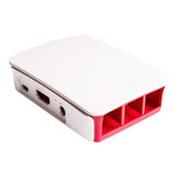 Case Raspberry Pi3 Original Branco Vermelho - Pronta Entrega