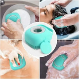 Escova Dispenser De Shampoo Banho Bucha Silicone Massageador