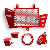 Protector De Radiador Pulsar Ns 200 Kit 5pz 3d Rojo