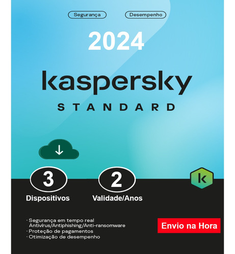 Kaspersky Antivírus Standard 3 Dispositivos 2 Anos