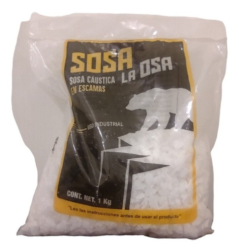 Sosa Cáustica En Escamas Hidróxido De Sodio Bolsa De 1 Kilo 