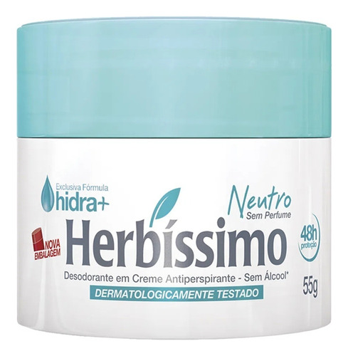 Desodorante Herbissimo Em Creme 55g Neutro Envio 24hr