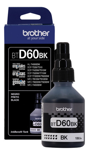 Tinta Brother Btd60bk Negro Original Dcp T310 T510 T710w