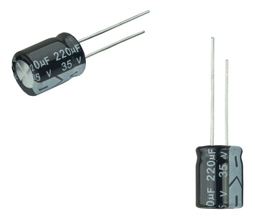 50x Capacitor Eletrolítico 220uf X 35v 105º Kit C/ 50 Peças