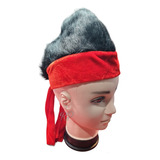 Gorro Con Peluca En Forma De Moikano Y Pañoleta Roja.