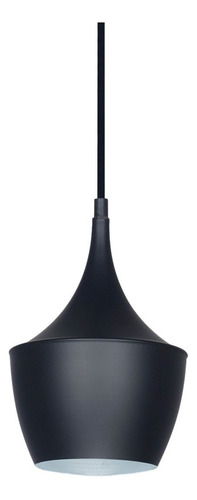 Lampara Colgante Aluminio 1 Luz Beat Fat Mini Deco E27 P/led Color Negro