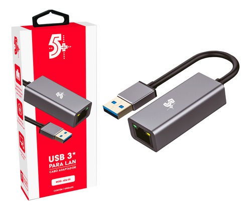 Cabo Adaptador Ethernet Usb 3.0 Rede - Rj45 10/100/1000 Mbps