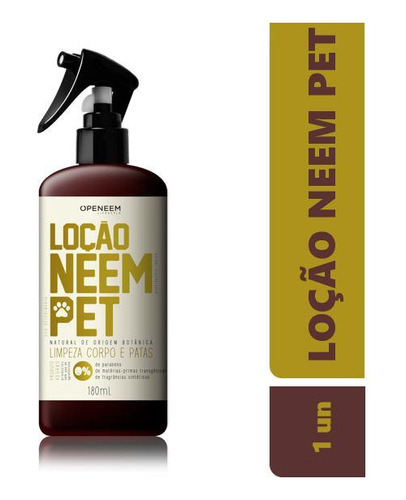 Loção Neem Pet - Preserva Mundi 180ml Limpeza Corpo E Patas