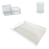 Bandeja Organizadora De Mesa Kit  Porta Caneta E Portatreco