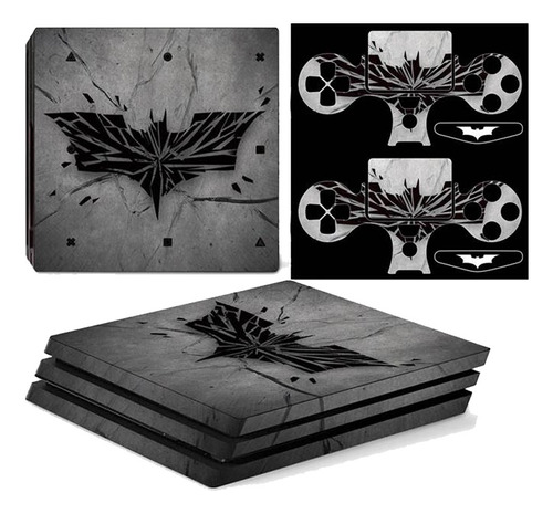 Skin Ps4 Slim + Skin 2 Joyst + 2 Lightbar - Batmann