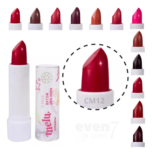 Batom Ultra Matte Fosco Melu Ruby Rose - Várias Cores Lindas