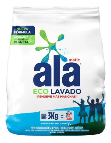 Jabón En Polvo Matic Ala Core Ecolavado 3 Kg