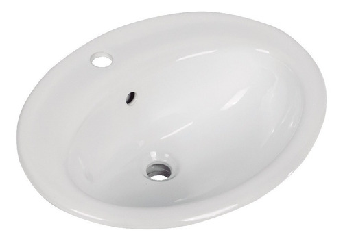 Lavatorio Bacha Baño Sobre Mesada Pileta Porcelana Piazza Acabado Brillante Color Blanco