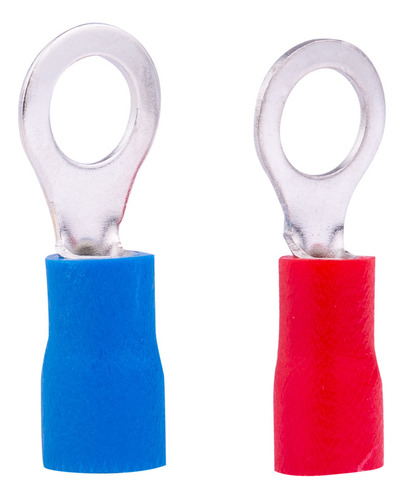 Terminais Tipo Olhal Azul E Vermelho Pré-isolado Kit 100 Pçs