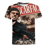 Scarface 3d Imprimir Camisetas De Manga Corta