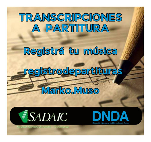 Transcripción A Partitura Para Registro En Sadaic