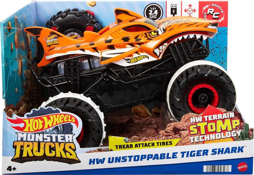 Hot Wheels Monster Trucks Tiger Tiger Shark Rc En Una Escala Color Multicolor Personaje Tiger-shark