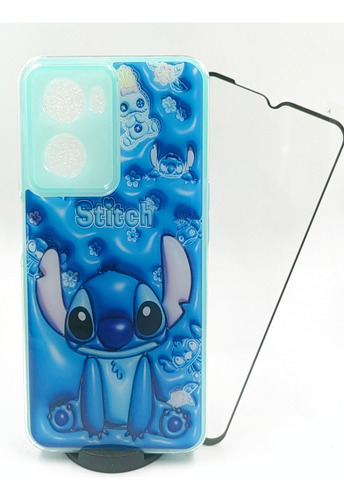 Case Stitch + Mica De Cristal Para Motorola E22i / E22