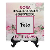 Quadro Em Azulejo Personalizado Nora Obrigado Com Foto