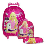 Mochila Escolar Feminina De Rodinha Reforçada Barbie Toys 2u