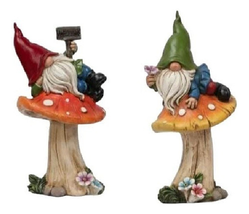 2 Duendes Decoracion Jardin 17 Cms