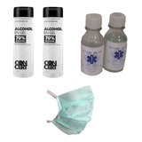 Kit Cuidado Personal X4 Alcohol En Gel + 50 Barbijos