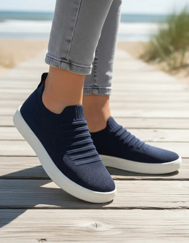 Tenis Knit Sapatenis Masculino Sapato + Palmilha Gel Confort | Parcelamento sem juros