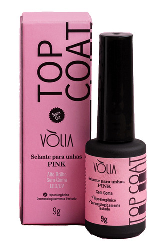 Top Coat Pink Volia Selante Para Unhas 9g Vòlia